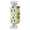 Image of RR15LA TradeSelect, Straight Blade Devices, Receptacles, Residential Grade, Duplex, 15A125V, 2-Pole 3-Wire Grounding, 5-15R, Push Terminals, Light Almond