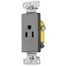 Image of RRD151GY TradeSelect, Straight Blade, Single Decorator Receptacle, Self Grounding, 15A 125V, 2-Pole 3-Wire Grounding, 5-15R, Gray