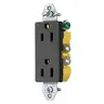 Image of RRD15KBK TradeSelect, Straight Blade, Decorator Duplex Receptacle, Less Ears, 15A 125V, 2-Pole 3-Wire Grounding, 5-15R, Black