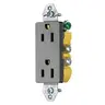 Image of RRD15KGY TradeSelect, Straight Blade, Decorator Duplex Receptacle, Less Ears, 15A 125V, 2-Pole 3-Wire Grounding, 5-15R, Gray