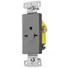 Image of RRD205GY TradeSelect, Single Decorator Receptacle, Self Grounding, 20A 250V, 2-Pole 3-Wire Grounding, 6-20R, Gray