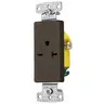 Image of RRD205 TradeSelect, Single Decorator Receptacle, Self Grounding, 20A 250V, 2-Pole 3-Wire Grounding, 6-20R, Brown