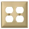 Image of SBP82 Wallplates and Boxes, Metallic Plates, 2- Gang, 2) Duplex Openings, Standard Size, Brass