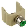 Image of SFRCGNEI INFINe Connector, Audio/Video Connector, RCA Solder Coupler Termination, Electric Ivory/Green