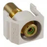 Image of SFRCGNROW Recessed RCA Connector, Green Insulator, Office White Housing