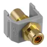 Image of SFRCORFFGY RCA Connector, Female to Female, Orange Insulator, Gray Housing