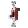 Switches and Lighting Controls, Industrial/Commercial Grade, SNAPConnect Series, Toggle Switches, Illuminated Three Way, 20A 120/277V AC, Red Toggle, North American