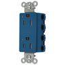 Straight Blade Devices, Receptacles, Style Line Decorator Duplex, SNAPConnect, 15A 125V, Tamper Resistant, LED Indicator, 2-Pole 3-Wire Grounding, 5-15R, Nylon, Blue