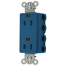 Straight Blade Devices, Receptacles, Style Line Decorator Duplex, SNAPConnect, 15A 125V, LED Indicator, 2-Pole 3-Wire Grounding, 5-15R, Nylon, Blue