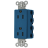 Straight Blade Devices, Receptacles, Decorator Duplex, SNAPConnect 2, 15A 125V, 2-Pole 3-Wire Grounding, 5- 15R, Blue, USA
