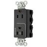 Straight Blade Devices, Receptacles, Style Line Decorator Duplex, SNAPConnect, Half Controlled, 15A 125V, 2-Pole 3-Wire Grounding, Nylon, Black