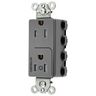 Straight Blade Devices, Receptacles, Style Line Decorator Duplex, SNAPConnect, Controlled, 15A 125V, Tamper Resistant, 2-Pole 3-Wire Grounding, Nylon, Gray