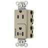 Straight Blade Devices, Receptacles, Style Line Decorator Duplex, SNAPConnect, Half Controlled, 15A 125V, 2-Pole 3-Wire Grounding, Nylon, Ivory