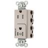 Straight Blade Devices, Receptacles, Style Line Decorator Duplex, SNAPConnect, Controlled, 15A 125V, Tamper Resistant, 2-Pole 3-Wire Grounding, Nylon, Light Almond