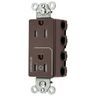 Straight Blade Devices, Receptacles, Style Line Decorator Duplex, SNAPConnect, Controlled, 15A 125V, Tamper Resistant, 2-Pole 3-Wire Grounding, Nylon, Brown