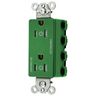 Straight Blade Devices, Receptacles, Style Line Decorator Duplex, SNAPConnect, Controlled, 15A 125V, Tamper Resistant, 2-Pole 3-Wire Grounding, Nylon, Green