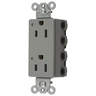Straight Blade Devices, Receptacles, Style Line Decorator Duplex, SNAPConnect, Controlled, LED Indicator, 15A 125V, 2-Pole 3-Wire Grounding, Nylon, Gray