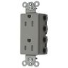 Straight Blade Devices, Receptacles, Style Line Decorator Duplex, SNAPConnect, Controlled, 15A 125V, Tamper Resistant, 2-Pole 3-Wire Grounding, Nylon, Gray