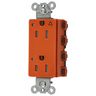 Straight Blade Devices, Receptacles, Isolated Ground, Tamper Resistant, Style Line Decorator Duplex, SNAPConnect, LED Indicator, 15A 125V, 2-Pole 3-Wire Grounding, 5-15R, Nylon, Orange