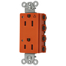 Straight Blade Devices, Receptacles, Isolated Ground, Style Line Decorator Duplex, SNAPConnect, LED Indicator, 15A 125V, 2-Pole 3-Wire Grounding, Nylon, Orange