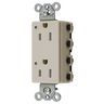 Straight Blade Devices, Receptacles, Tamper Resistant, Style Line Decorator Duplex, SNAPConnect, LED Indicator, 15A 125V, 2-Pole 3-Wire Grounding, 5-15R, Nylon, Light Almond