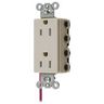 Straight Blade Devices, Receptacles, Split Circuit, Tamper Resistant, Style Line Decorator Duplex, SNAPConnect, 15A 125V, 2-Pole 3-Wire Grounding, 5-15R, Nylon, Light Almond