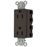 Straight Blade Devices, Receptacles, Style Line Decorator Duplex, SNAPConnect, 15A 125V, LED Indicator, 2-Pole 3-Wire Grounding, 5-15R, Nylon, Brown