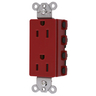 Straight Blade Devices, Receptacles, Style Line Decorator Duplex, SNAPConnect, 15A 125V, 2-Pole 3-Wire Grounding, Nylon, 5- 15R, Red.