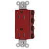 Straight Blade Devices, Receptacles, Tamper Resistant, Style Line Decorator Duplex, SNAPConnect, LED Indicator, 15A 125V, 2-Pole 3-Wire Grounding, Nylon, 5-15R, Red