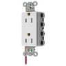 Straight Blade Devices, Receptacles, Split Circuit, Tamper Resistant, Style Line Decorator Duplex, SNAPConnect, 15A 125V, 2-Pole 3-Wire Grounding, Nylon, 5-15R, White