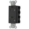 Straight Blade Devices, Receptacles, Tamper Resistant, Style Line Decorator Duplex, SNAPConnect, 20A 125V, LED Indicator, 2-Pole 3-Wire Grounding, Nylon, 5-20R, Black
