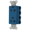 Straight Blade Devices, Receptacles, Style Line Decorator Duplex, SNAPConnect, LED Indicator, 20A 125V, 2-Pole 3-Wire Grounding, Nylon, 5-20R, Blue