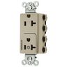 Straight Blade Devices, Receptacles, Style Line Decorator Duplex, SNAPConnect, 20A 125V, 2-Pole 3-Wire Grounding, Nylon, Ivory
