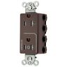 Straight Blade Devices, Receptacles, Style Line Decorator Duplex, SNAPConnect, Tamper Resistant, 20A 125V, 2-Pole 3-Wire Grounding, Nylon, Brown