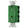 Straight Blade Devices, Receptacles, Style Line Decorator Duplex, SNAPConnect, Tamper Resistant, 20A 125V, 2-Pole 3-Wire Grounding, Nylon, Green
