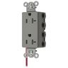 Straight Blade Devices, Receptacles, Style Line Decorator Duplex, SNAPConnect, Split Circuit, Tamper Resistant, 20A 125V, 2-Pole 3-Wire Grounding, 5-20R, Nylon, Gray, USA