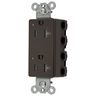 Straight Blade Devices, Receptacles, Style Line Decorator Duplex, SNAPConnect, Tamper Resistant, LED Indicator, 20A 125V, 2-Pole 3-Wire Grounding, 5-20R, Nylon, Brown