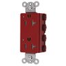 Straight Blade Devices, Receptacles, Style Line Decorator Duplex, SNAPConnect, Tamper Resistant, LED Indicator, 20A 125V, 2-Pole 3-Wire Grounding, 5-20R, Nylon, Red
