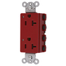 Straight Blade Devices, Receptacles, Style Line Decorator Duplex, SNAPConnect, LED Indicator, 20A 125V, 2-Pole 3-Wire Grounding, 5-20R, Nylon, Red