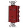 Straight Blade Devices, Receptacles, Style Line Decorator Duplex, SNAPConnect, Tamper Resistant, 20A 125V, 2-Pole 3-Wire Grounding, 5-20R, Nylon, Red