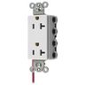 Hubbell Wiring Device Kellems, Straight Blade Devices, Receptacles,Decorator Duplex, SNAPConnect 2, Split Circuit, 20A 125V, 2-Pole 3-WireGrounding, 5-20R, White