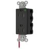 Straight Blade Devices, Receptacles, Style Line Decorator, SNAPConnect, Hospital Grade, Tamper Resistant, Split Circuit, 15A 125V, 2-Pole 3- Wire Grounding, 5-15R, Nylon, Black, USA