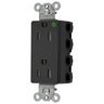 Straight Blade Devices, Receptacles, Style Line Decorator, SNAPConnect, Hospital Grade, Tamper Resistant, 15A 125V, 2-Pole 3- Wire Grounding, 5-15R, Nylon, Black, USA