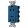 Straight Blade Devices, Receptacles, Decorator Duplex, SNAPConnect 2, Hospital Grade, 15A 125V, 2-Pole 3- WireGrounding, 5-15R, Blue, USA
