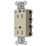 Straight Blade Devices, Receptacles, Style Line Decorator, SNAPConnect, Hospital Grade, Tamper Resistant, LED Indicator, 15A 125V, 2-Pole 3- Wire Grounding, 5-15R, Nylon, Ivory