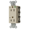 Straight Blade Devices, Receptacles, Style Line Decorator, SNAPConnect, Hospital Grade, LED Indicator, 15A 125V, 2-Pole 3- Wire Grounding, 5-15R, Nylon, Ivory
