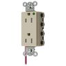Straight Blade Devices, Receptacles, Style Line Decorator, SNAPConnect, Hospital Grade, Tamper Resistant, Split Circuit, 15A 125V, 2-Pole 3- Wire Grounding, 5-15R, Nylon, Ivory, USA