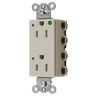 Straight Blade Devices, Receptacles, Style Line Decorator, SNAPConnect, Hospital Grade, Tamper Resistant, LED Indicator, 15A 125V, 2-Pole 3- Wire Grounding, 5-15R, Nylon, Light Almond, USA