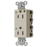 Straight Blade Devices, Receptacles, Style Line Decorator, SNAPConnect, Hospital Grade, LED Indicator, 15A 125V, 2-Pole 3- Wire Grounding, 5-15R, Nylon, Light Almond