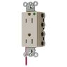 Straight Blade Devices, Receptacles, Style Line Decorator, SNAPConnect, Hospital Grade, Tamper Resistant, Split Circuit, 15A 125V, 2-Pole 3- Wire Grounding, 5-15R, Nylon, Light Almond, USA